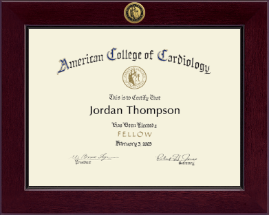 American College of Cardiology certificate frame - Century Gold Engraved Certificate Frame in Cordova