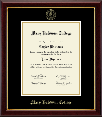 Mary Baldwin College diploma frame - Gold Embossed Diploma Frame in Gallery
