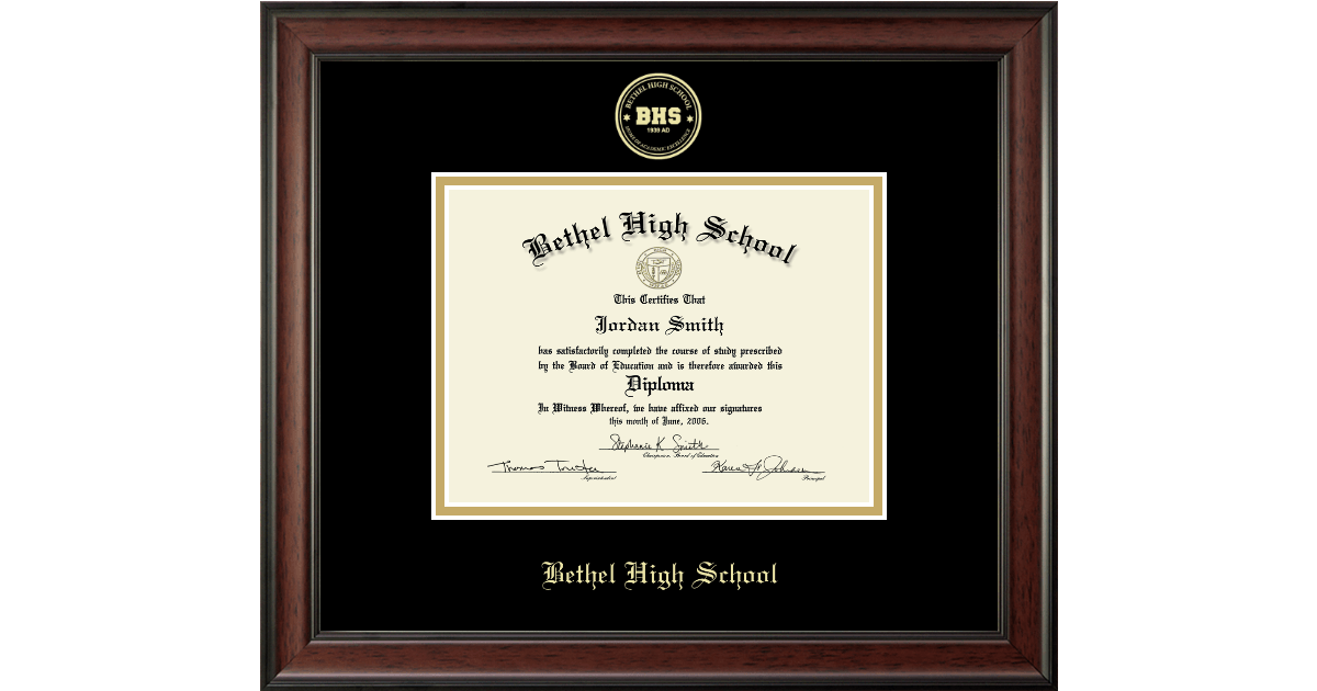 Bethel High School In Connecticut Diploma Frames Church Hill Classics