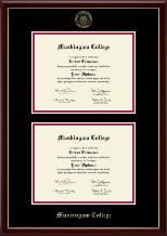 Muskingum College Double Diploma Frame in Galleria