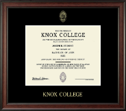 Knox College Gold Embossed Diploma Frame in Studio