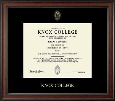 Knox College diploma frame - Gold Embossed Diploma Frame in Studio