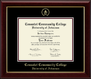 Cossatot Community College University of Arkansas Gold Embossed Diploma Frame in Gallery