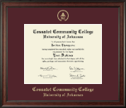 Cossatot Community College University of Arkansas Gold Embossed Diploma Frame in Studio