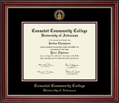 Cossatot Community College University of Arkansas diploma frame - Gold Engraved Medallion Diploma Frame in Kensington Gold