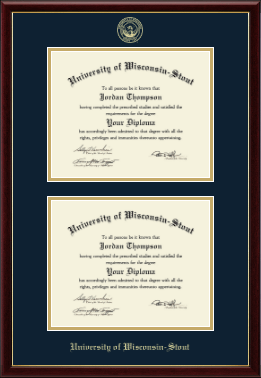 University of Wisconsin-Stout diploma frame - Double Diploma Frame in Galleria