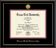 Texas Tech University diploma frame - Gold Engraved Medallion Diploma Frame in Onyx Gold