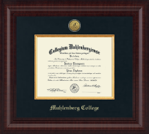 Muhlenberg College Presidential Gold Engraved Diploma Frame in Premier