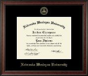 Nebraska Wesleyan University diploma frame - Gold Embossed Diploma Frame in Studio