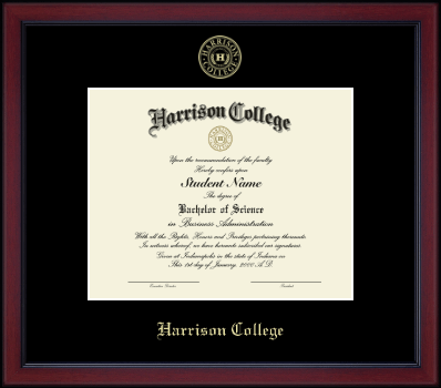 Harrison College diploma frame - Gold Embossed Academy Frame in Academy