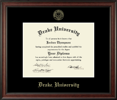 Drake University diploma frame - Gold Embossed Diploma Frame in Studio
