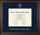 Eastern Oklahoma State College Gold Embossed Diploma Frame in Studio