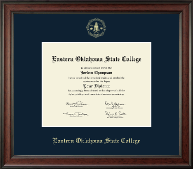 Eastern Oklahoma State College diploma frame - Gold Embossed Diploma Frame in Studio