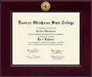 Eastern Oklahoma State College diploma frame - Century Gold Engraved Diploma Frame in Cordova