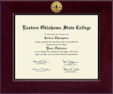 Eastern Oklahoma State College diploma frame - Century Gold Engraved Diploma Frame in Cordova