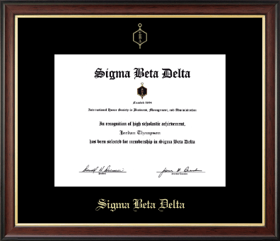 Sigma Beta Delta Honor Society certificate frame - Gold Embossed Certificate Frame in Studio Gold