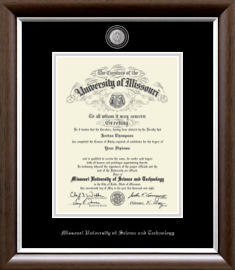 Missouri University of Science and Technology diploma frame - Masterpiece Medallion Diploma Frame in Devonshire
