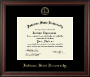 Indiana State University Gold Embossed Diploma Frame in Studio
