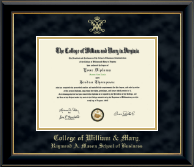 William & Mary diploma frame - Gold Embossed Diploma Frame in Onyx Gold