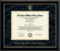 William & Mary diploma frame - Gold Embossed Diploma Frame in Onyx Gold