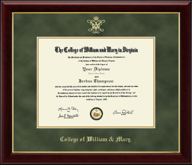 William & Mary diploma frame - Gold Embossed Diploma Frame in Gallery