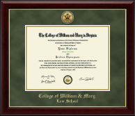 William & Mary diploma frame - Gold Engraved Medallion Diploma Frame in Gallery