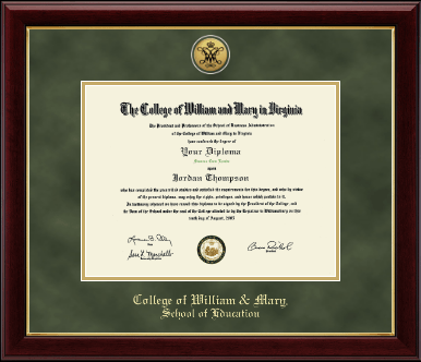 William & Mary diploma frame - Gold Engraved Medallion Diploma Frame in Gallery