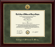 William & Mary diploma frame - Gold Engraved Medallion Diploma Frame in Gallery