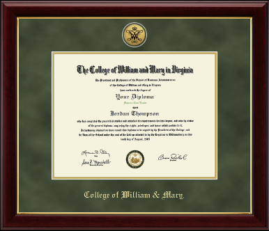 William & Mary diploma frame - Gold Engraved Medallion Diploma Frame in Gallery