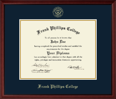 Frank Phillips College diploma frame - Gold Embossed Diploma Frame in Camby