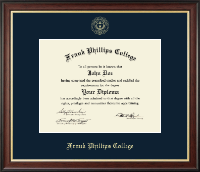 Frank Phillips College diploma frame - Gold Embossed Diploma Frame in Studio Gold