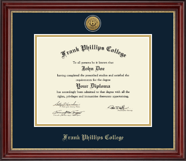 Frank Phillips College diploma frame - Gold Engraved Diploma Frame in Kensington Gold