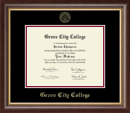 Grove City College Gold Embossed Diploma Frame in Hampshire