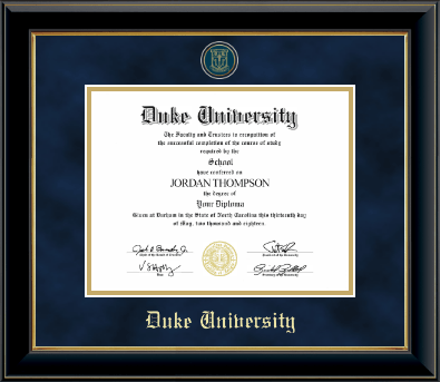Duke University diploma frame - Heirloom Edition Diploma in Onyx Gold