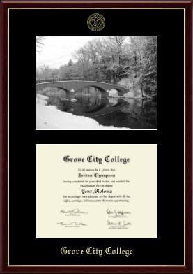 Grove City College diploma frame - Campus Scene Diploma Frame in Galleria