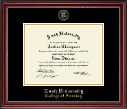Rush University diploma frame - Gold Embossed Diploma Frame in Kensington Gold
