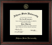 Athens State University Gold Embossed Diploma Frame in Studio