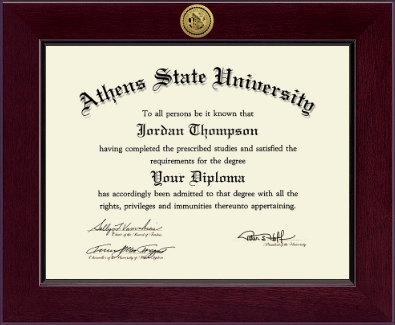Athens State University diploma frame - Century Gold Engraved Diploma Frame in Cordova
