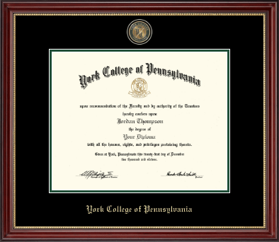 York College of Pennsylvania diploma frame - Masterpiece Medallion Diploma Frame in Kensington Gold