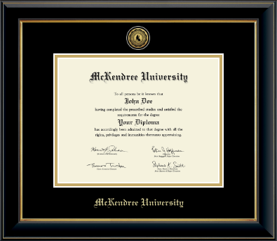 McKendree University diploma frame - Gold Engraved Medallion Diploma Frame in Onyx Gold