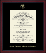 Missouri University of Science and Technology Gold Embossed Achievement Edition Diploma Frame in Academy
