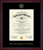 University of Missouri Kansas City Gold Embossed Achievement Edition Diploma Frame in Academy