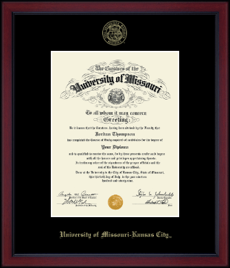 University of Missouri Kansas City diploma frame - Gold Embossed Achievement Edition Diploma Frame in Academy