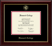 Howard College - Big Springs diploma frame - Gold Embossed Diploma Frame in Gallery
