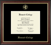Howard College - San Angelo diploma frame - Gold Embossed Diploma Frame in Studio Gold