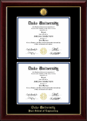Duke University diploma frame - 23K Double Diploma Frame in Gallery