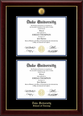 Duke University diploma frame - 23K Double Diploma Frame in Gallery