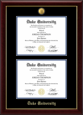 Duke University diploma frame - 23K Double Diploma Frame in Gallery