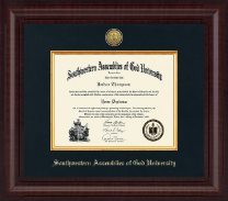 Southwestern Assemblies of God University Presidential Gold Engraved Diploma Frame in Premier
