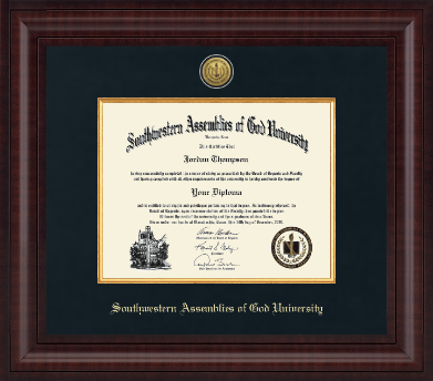 Southwestern Assemblies of God University diploma frame - Presidential Gold Engraved Diploma Frame in Premier